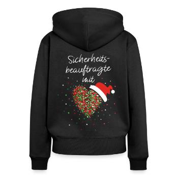 Sicherheitsbeauftragte mit Herz Kollegin Nikolaus - Frauen Premium Bio Zip Hoodie - Schwarz - Hinten - Julia (174cm)