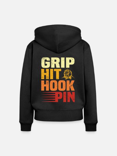 Armdrücken - Frauen Premium Bio Zip Hoodie - Schwarz
