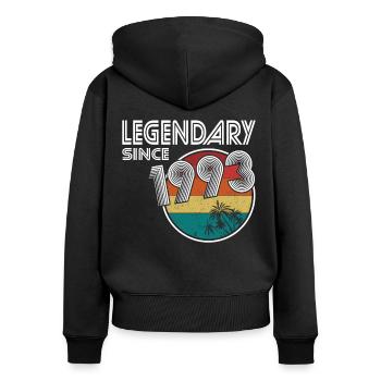 30th birthday born 1993 Legendary Since 1993 - Women's Premium Organic Zip Hoodie - black - Back - Julia (174cm)