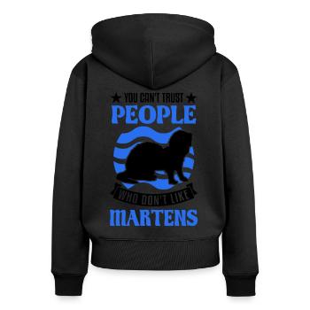 Marten Gift Mink Badger Pine Marten - Women's Premium Organic Zip Hoodie - black - Back - Julia (174cm)