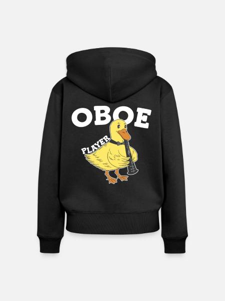 Oboe Musiker - Frauen Premium Bio Zip Hoodie - Schwarz