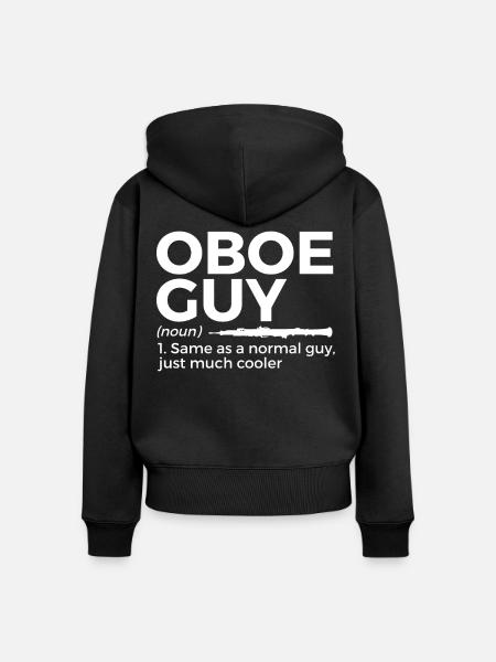 Oboe Musiker - Frauen Premium Bio Zip Hoodie - Schwarz