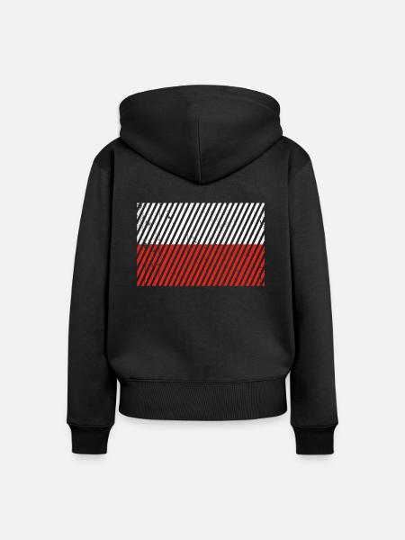 Polen Flagge - Frauen Premium Bio Zip Hoodie - Schwarz
