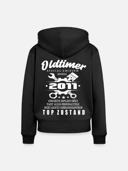 Oldtimer Special Edition Modell 2011 - Frauen Premium Bio Zip Hoodie - Schwarz
