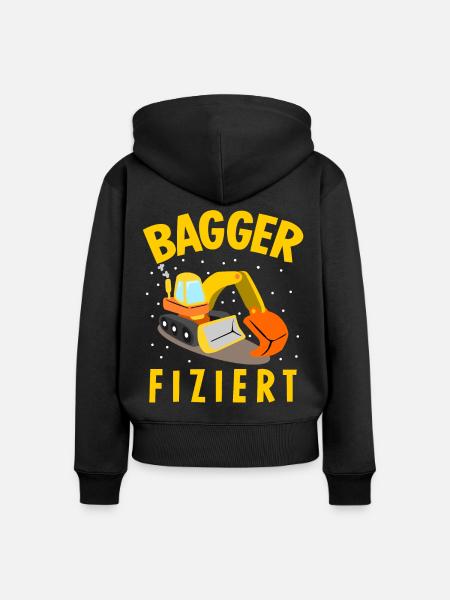 Baggerfahrer Baustelle Bagger - Frauen Premium Bio Zip Hoodie - Schwarz