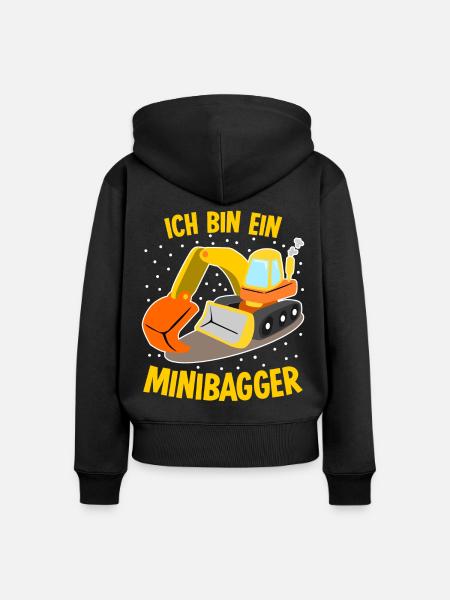 Minibagger Bagger Baggerfahrer - Frauen Premium Bio Zip Hoodie - Schwarz