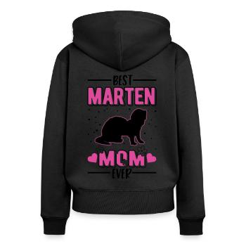 Marten Mama Mink Badger Pine marten - Women's Premium Organic Zip Hoodie - black - Back - Julia (174cm)