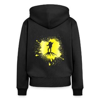 Alpinisme - Sweat à capuche zippé Premium bio Femme - noir - Dos - Julia (174cm)