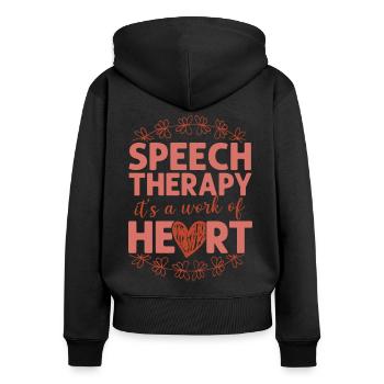 Speech Therapist Therapy Assistant - Frauen Premium Bio Zip Hoodie - Schwarz - Hinten - Julia (174cm)