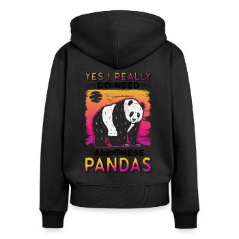 Panda Lover Panda Bear Gift - Women's Premium Organic Zip Hoodie - black - Back - Julia (174cm)