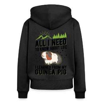 Guinea Pig Gift Guinea Pig - Women's Premium Organic Zip Hoodie - black - Back - Julia (174cm)