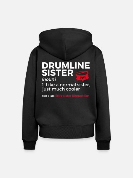 Drumline Trommeln Geschenk - Frauen Premium Bio Zip Hoodie - Schwarz