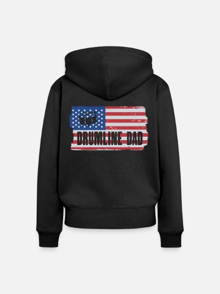 Drumline Trommeln Geschenk - Frauen Premium Bio Zip Hoodie - Schwarz