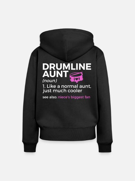 Drumline Trommeln Geschenk - Frauen Premium Bio Zip Hoodie - Schwarz