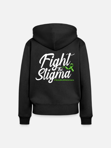 Fight The Stigma - Frauen Premium Bio Zip Hoodie - Schwarz