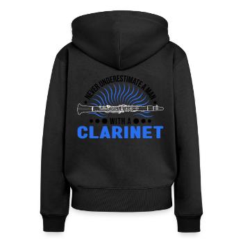 Clarinettes Homme Clarinettiste Clarinettiste - Sweat à capuche zippé Premium bio Femme - noir - Dos - Julia (174cm)