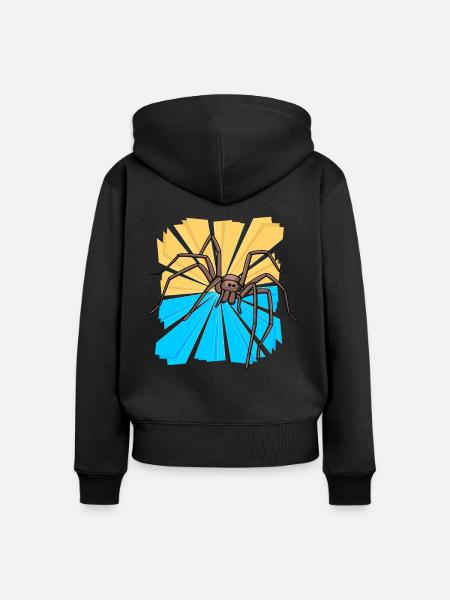Spinne Spinnentiere Weihnachtsgeschenk Tierfreund - Frauen Premium Bio Zip Hoodie - Schwarz