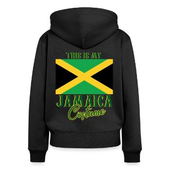 Jamaika Kostüm Jamaica - Frauen Premium Bio Zip Hoodie - Schwarz - Hinten - Julia (174cm)