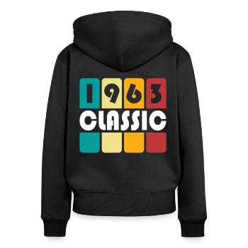 60th birthday born 1963 Classic 1963 - Women's Premium Organic Zip Hoodie - black - Back - Julia (174cm)