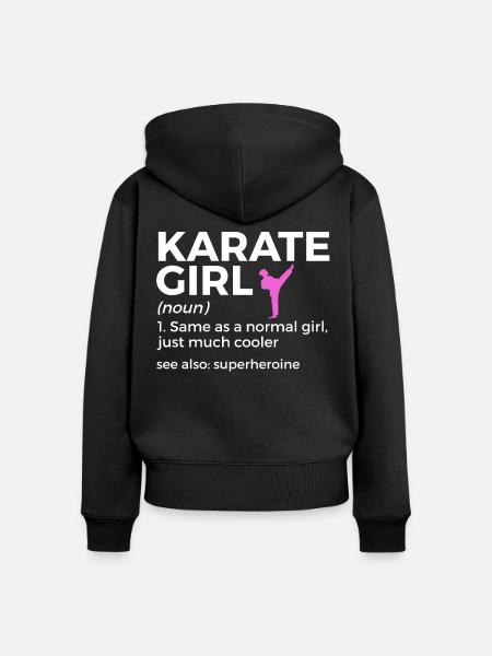 Karate - Frauen Premium Bio Zip Hoodie - Schwarz