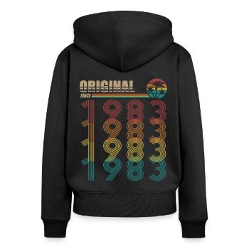 40th birthday born 1983 Original Since 1983 - Women's Premium Organic Zip Hoodie - black - Back - Julia (174cm)