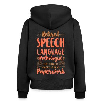 Speech Therapist Therapy Assistant - Frauen Premium Bio Zip Hoodie - Schwarz - Hinten - Julia (174cm)