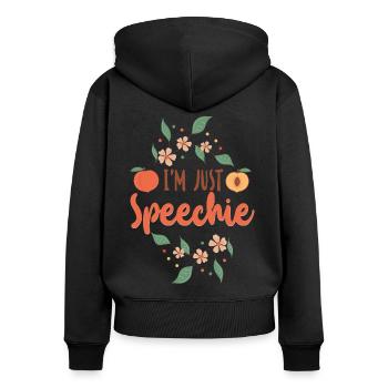 Speech Therapist Therapy Assistant - Women's Premium Organic Zip Hoodie - black - Back - Julia (174cm)