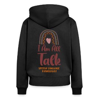 Speech Therapist Therapy Assistant - Women's Premium Organic Zip Hoodie - black - Back - Julia (174cm)