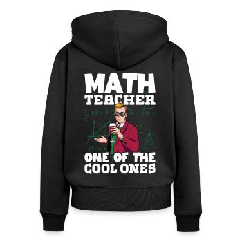 Professeur de mathématiques L’une des écoles Cool Ones - Sweat à capuche zippé Premium bio Femme - noir - Dos - Julia (174cm)
