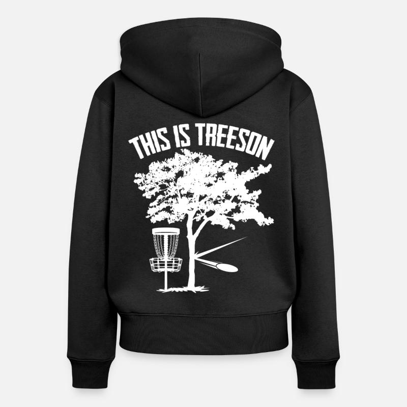 Disc golf Frisbee Tree Disc Golf - Sweat à capuche zippé Premium bio Femme - noir