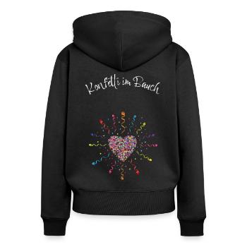 Karneval Konfetti Schwanger Mutter Babybauch Mama - Frauen Premium Bio Zip Hoodie - Schwarz - Hinten - Julia (174cm)