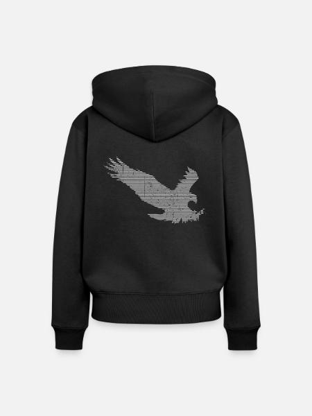Adler - Frauen Premium Bio Zip Hoodie - Schwarz