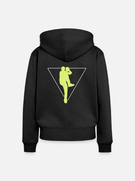 Baseball Logo - Frauen Premium Bio Zip Hoodie - Schwarz