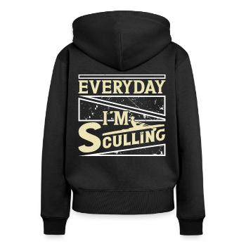 Rowing Everyday I ́m Sculling Rowing Rowing - Women's Premium Organic Zip Hoodie - black - Back - Julia (174cm)