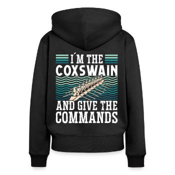 Rowing Coxswain Give Commands Rowing Rowing - Women's Premium Organic Zip Hoodie - black - Back - Julia (174cm)