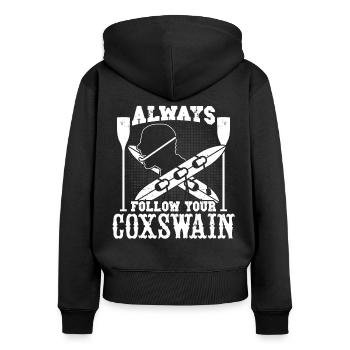 Rowing Follow Your Coxswain Rowing Rowing - Women's Premium Organic Zip Hoodie - black - Back - Julia (174cm)
