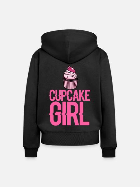 Cupcake Mädchen Backen Törtchen - Frauen Premium Bio Zip Hoodie - Schwarz