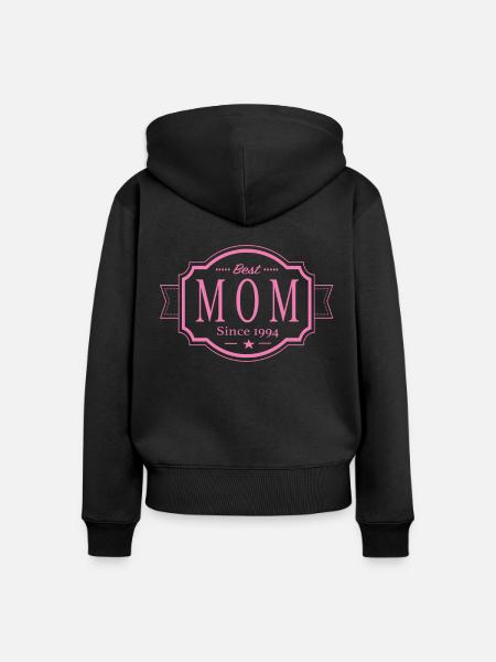 Beste Mama seit 1994 - Frauen Premium Bio Zip Hoodie - Schwarz