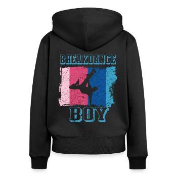 Breakdance Junge Breakdancer BBoy - Frauen Premium Bio Zip Hoodie - Schwarz - Hinten - Julia (174cm)
