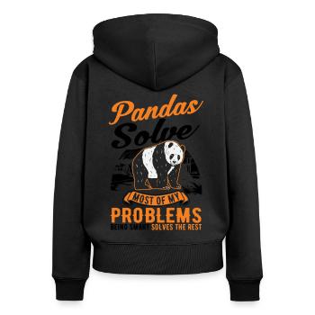 Panda Lover Panda Bear Gift - Women's Premium Organic Zip Hoodie - black - Back - Julia (174cm)