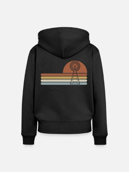 Amateurfunker Funkgerät Antenne - Frauen Premium Bio Zip Hoodie - Schwarz