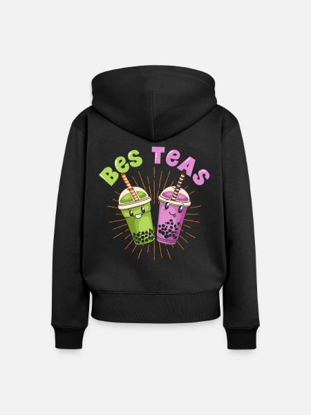 Bes Teas - Frauen Premium Bio Zip Hoodie - Schwarz