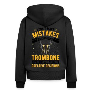 Trombone Creative Choices Trombonist - Women's Premium Organic Zip Hoodie - black - Back - Julia (174cm)