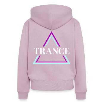 Trance House Party EDM Festival Goa Electro Rave - Sweat à capuche zippé Premium bio Femme - rose poudré - Dos - Julia (174cm)