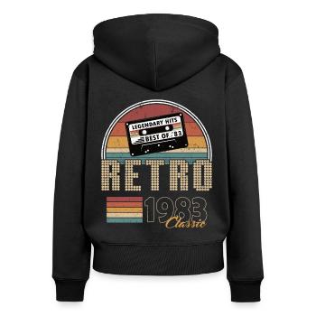 40th birthday born 1983 Best of 1983 - Women's Premium Organic Zip Hoodie - black - Back - Julia (174cm)