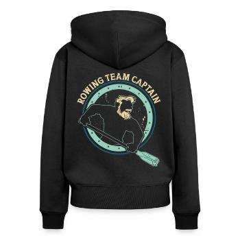 Équipe d’aviron Capitaine Aviron Rowing Canoë d’aviron - Sweat à capuche zippé Premium bio Femme - noir - Dos - Julia (174cm)