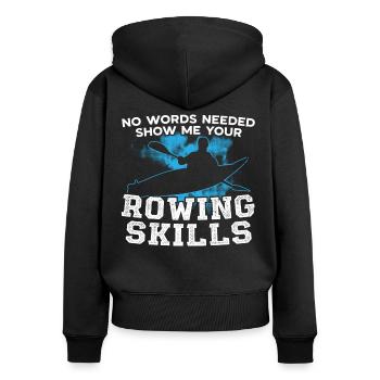 Rudern Montrez vos talents d’aviron Ruderer Rudersport - Sweat à capuche zippé Premium bio Femme - noir - Dos - Julia (174cm)