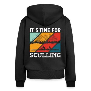 Rowing Time For Sculling Rowing Rowing Canoe - Women's Premium Organic Zip Hoodie - black - Back - Julia (174cm)