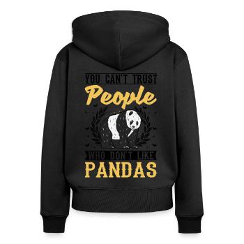 Panda Lover Panda Bear Gift - Women's Premium Organic Zip Hoodie - black - Back - Julia (174cm)