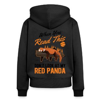 Red Panda Gift Cat Bear Red Panda - Women's Premium Organic Zip Hoodie - black - Back - Julia (174cm)